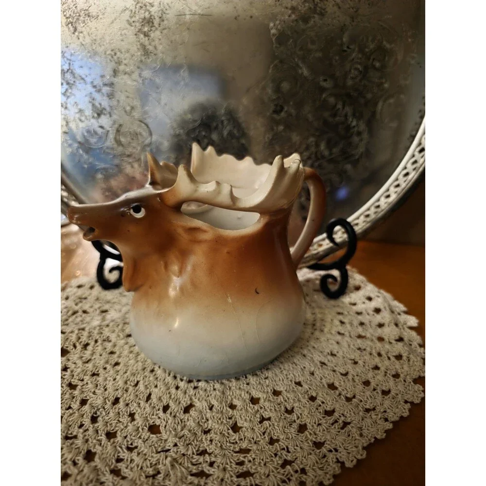 VERY RARE! Vintage Elk / Moose Figural Austria Porcelain Creamer